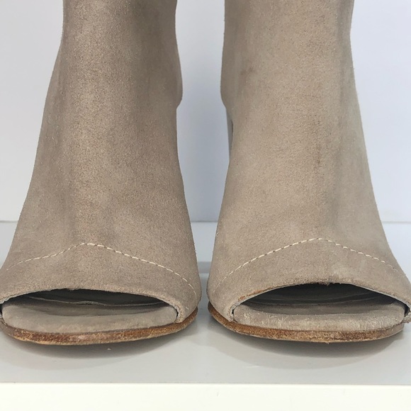 VINCE Addison Suede Leather Peep Toe Booties - Picture 8 of 12